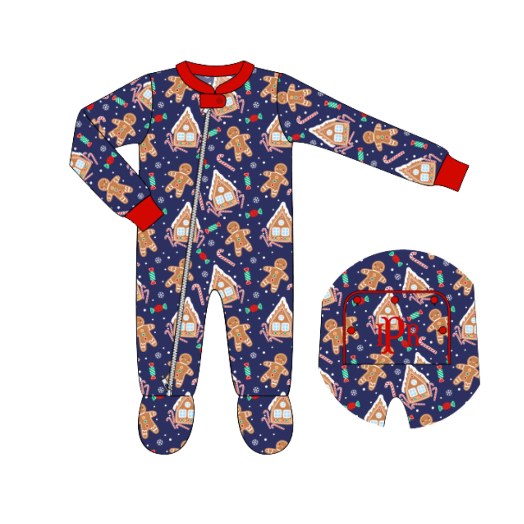 WHOLESALE: Baby Gingerbread Footie Pajama (ETA September)