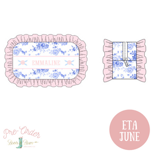 Blue & White Floral Toiletry Bag