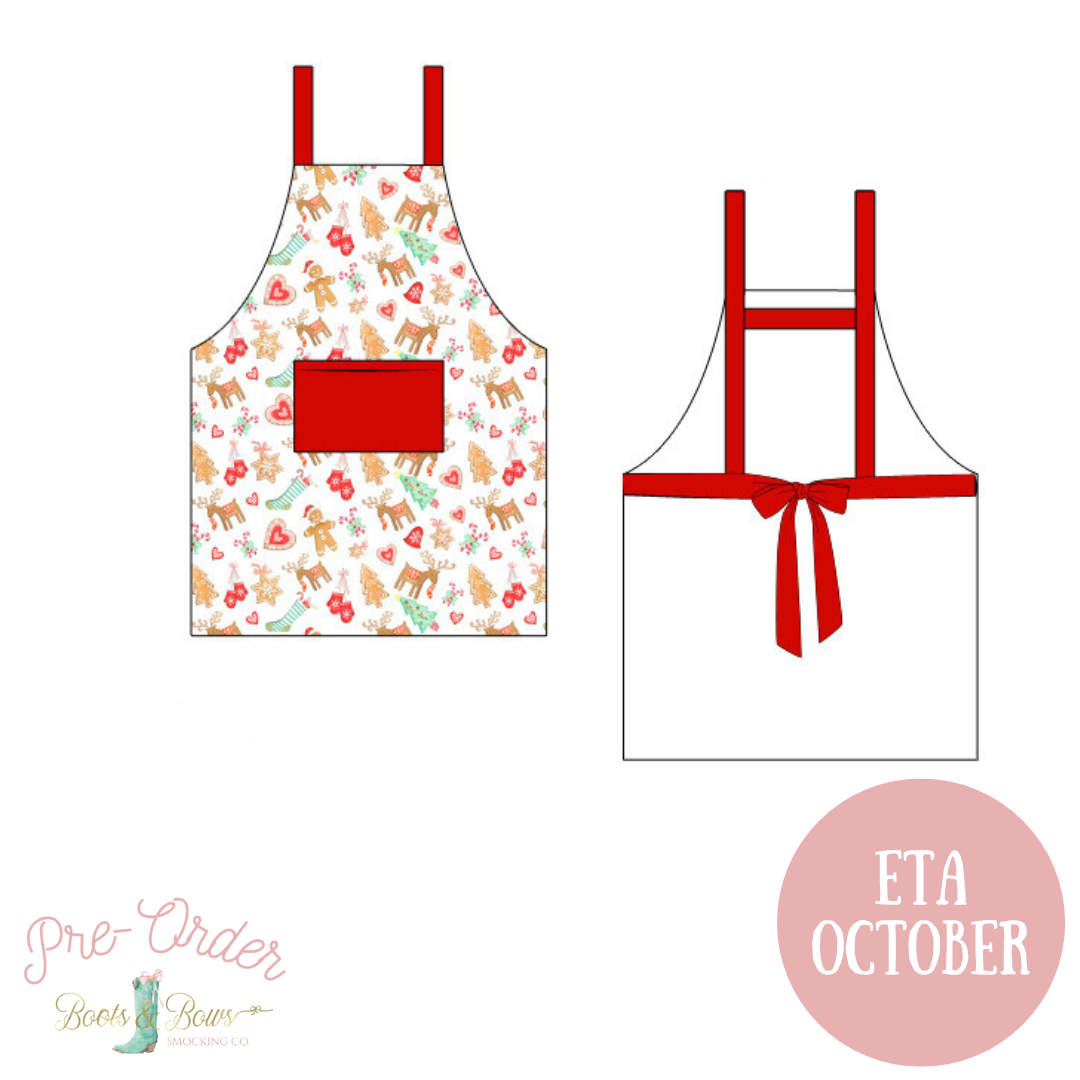 Boys Red Gingerbread Apron