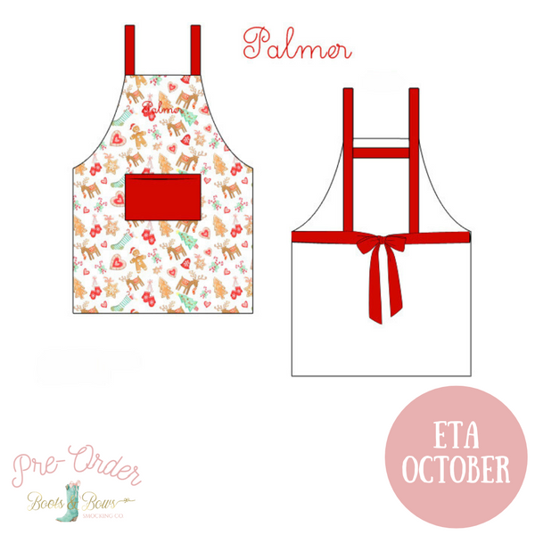 Boys Red Gingerbread Apron