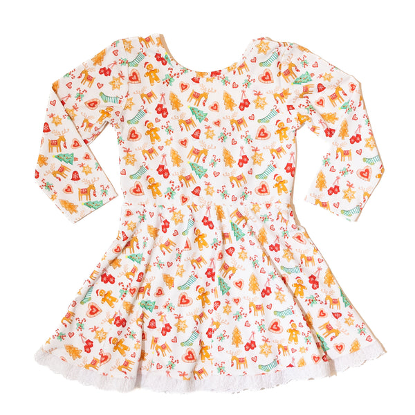 Girls Gingerbread Twirl Dress