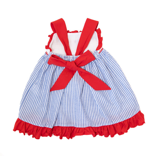 Girls Seersucker Flag Dress