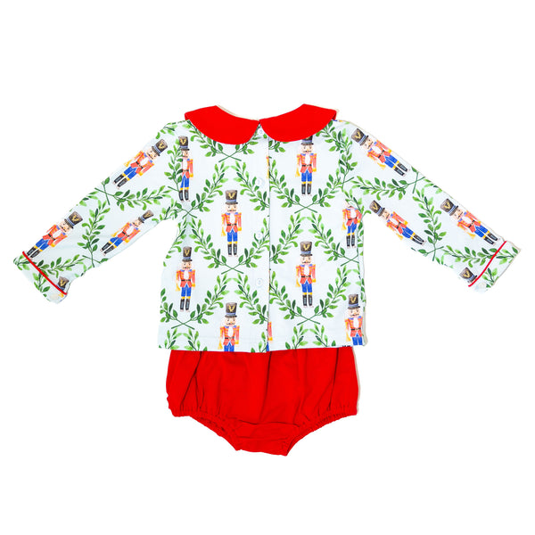 Boys Red Nutcracker & Red Knit Bloomers Set