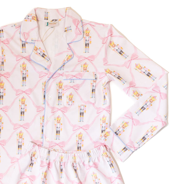 Women's Pink Nutcracker Button-up Pajamas