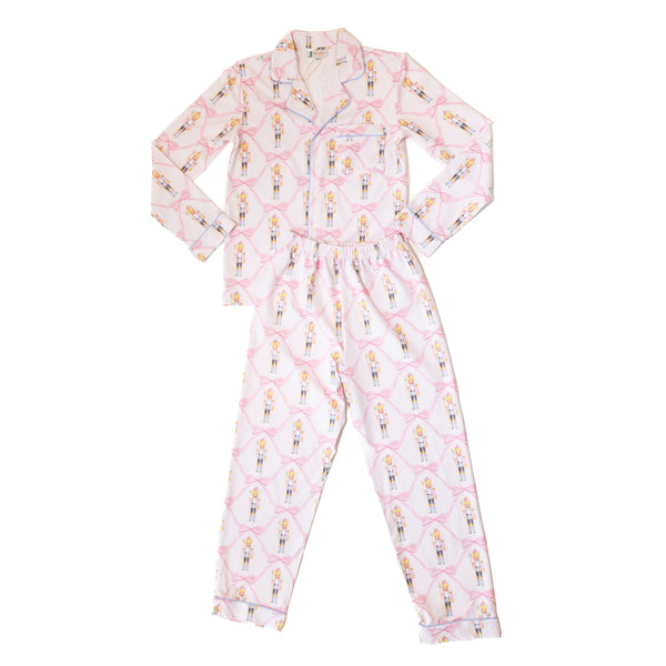 Women's Pink Nutcracker Button-up Pajamas