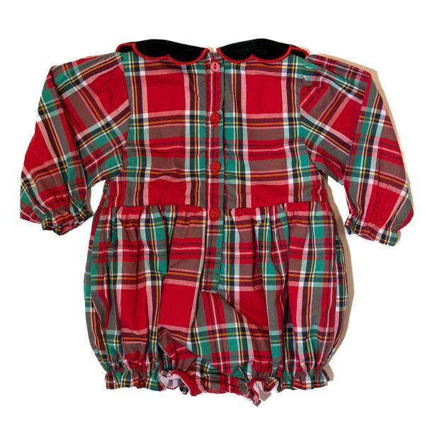 WHOLESALE: Girls Plaid Smocked Bubble w/Pearls (ETA SEPTEMBER)