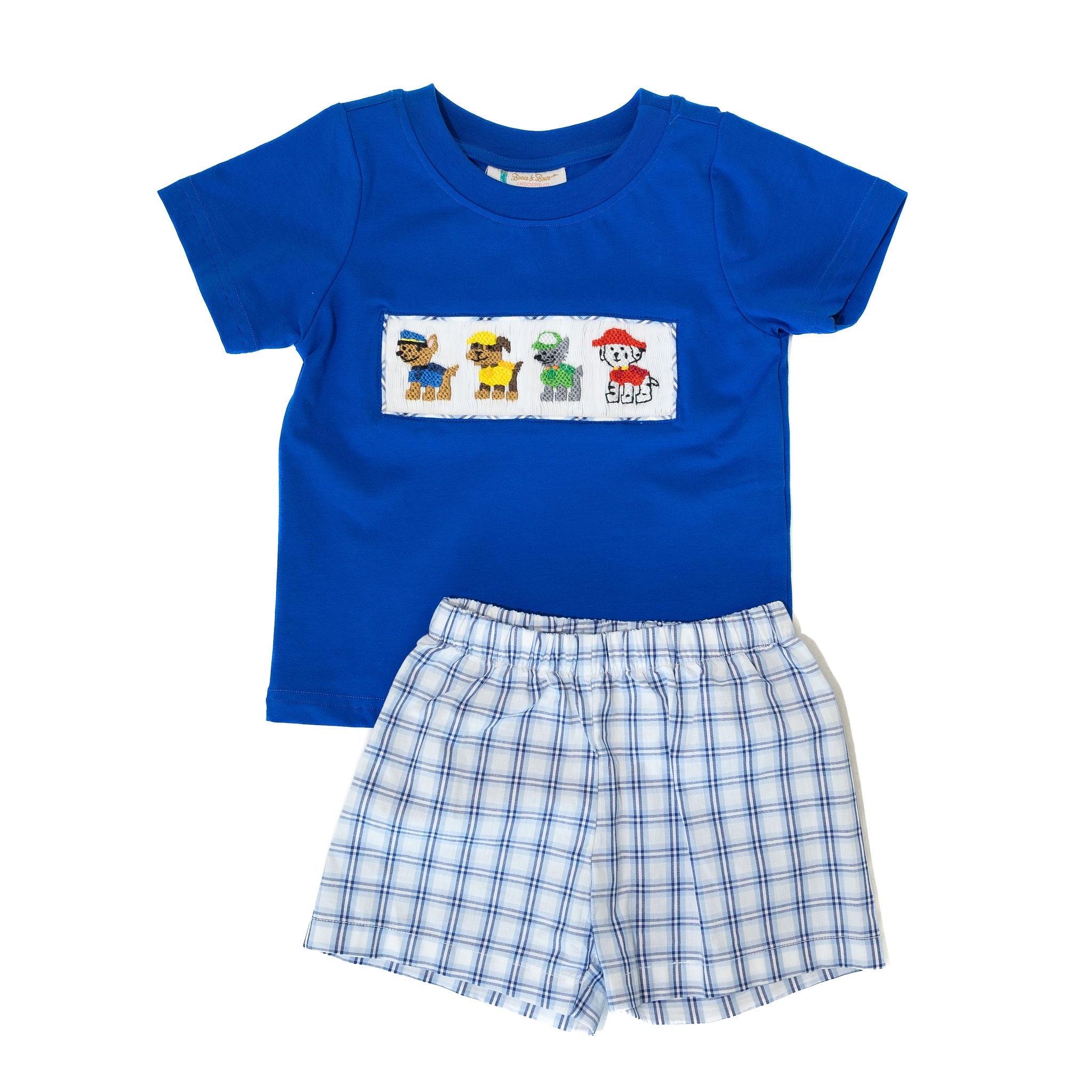 Boys Paw Love Smocked Shorts Set