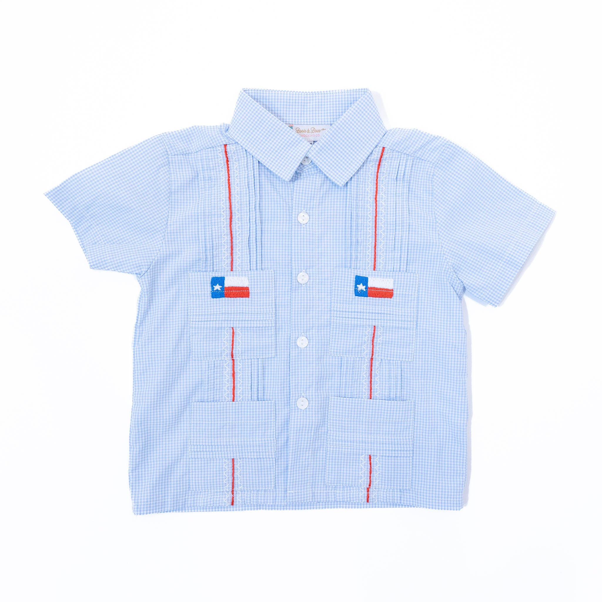 WHOLESALE: Boys Texas Flag Guayabera (ETA April)