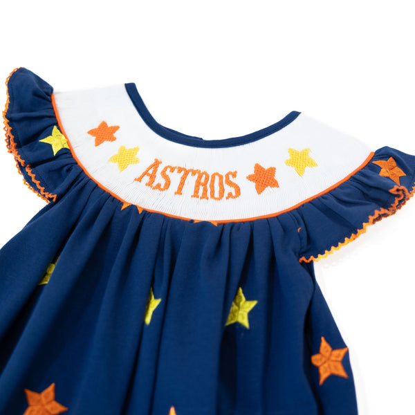 Girls Astros Stars Smocked Bubble