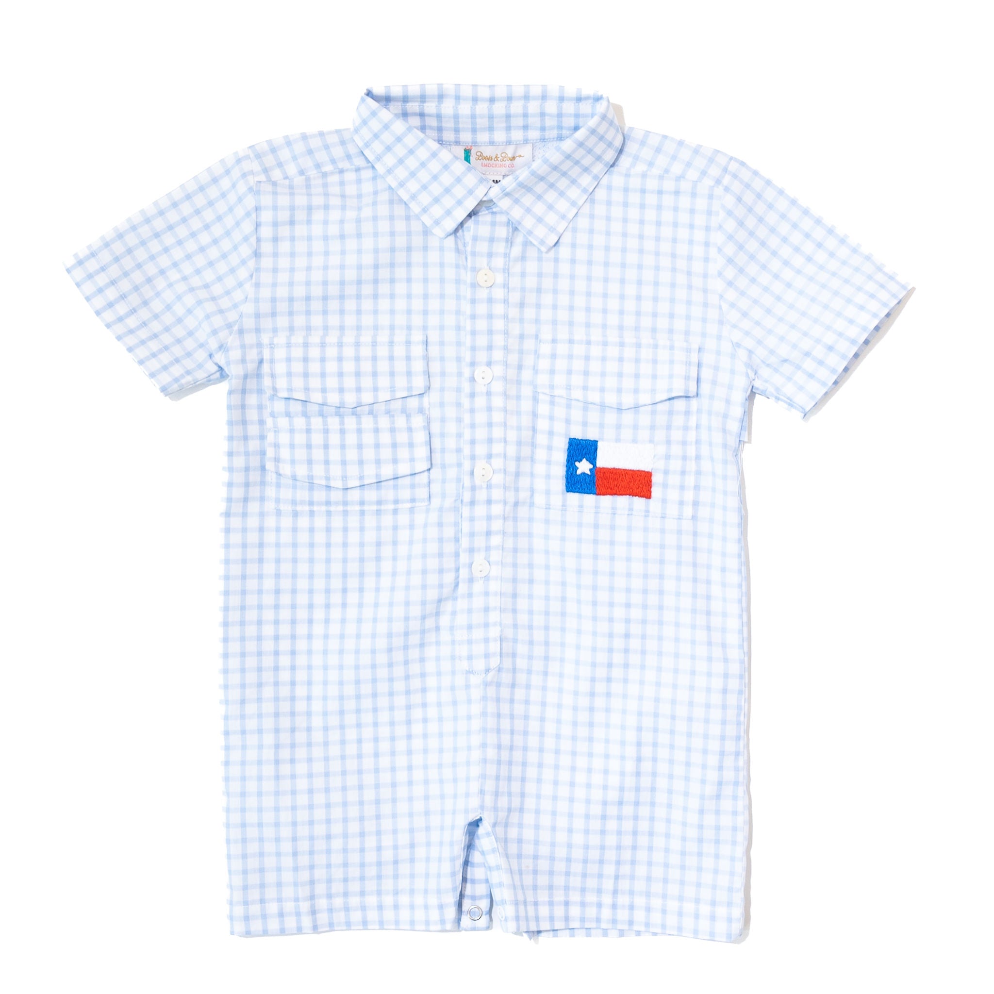 WHOLESALE: Boys Texas Flag Fishing Romper (ETA April)