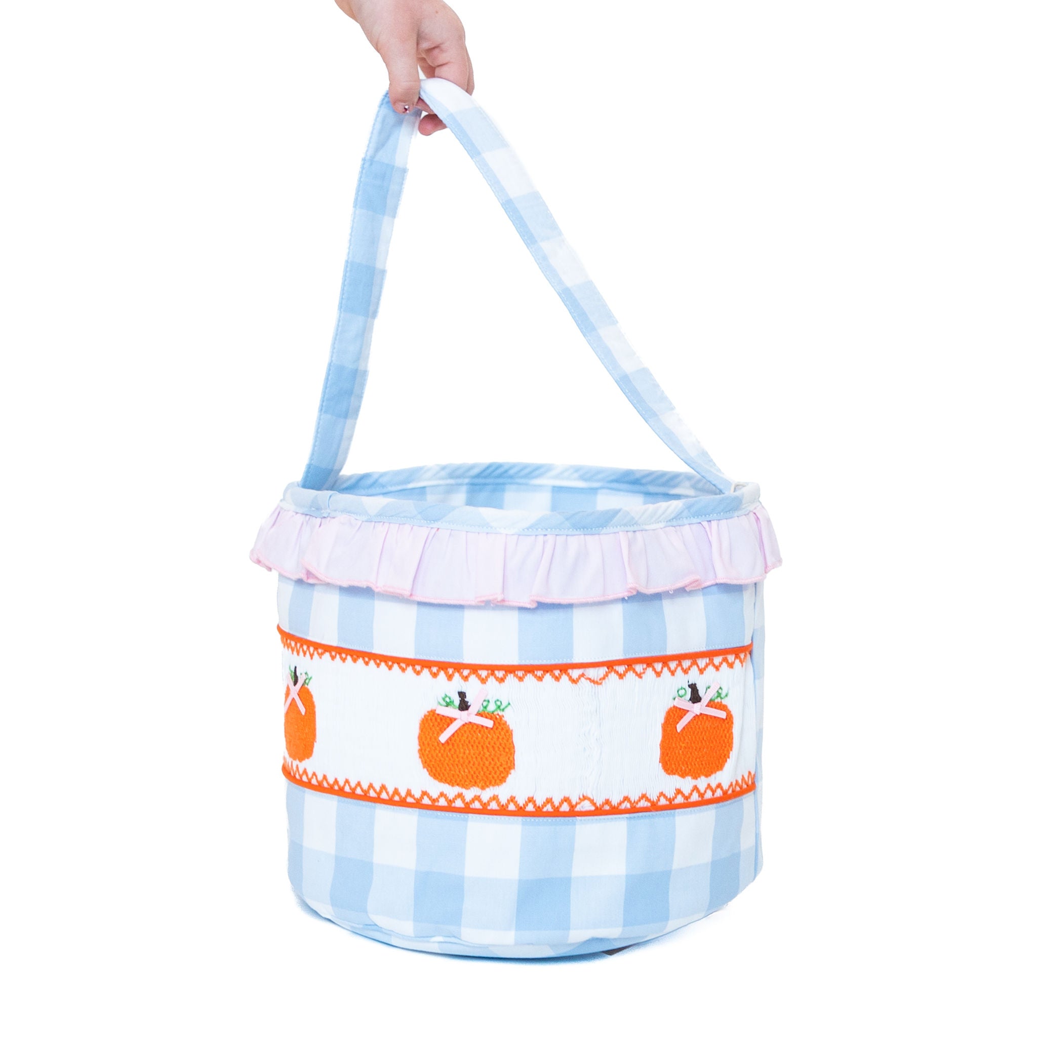 WHOLESALE: Girls Pumpkin Smocked Basket (ETA JULY)