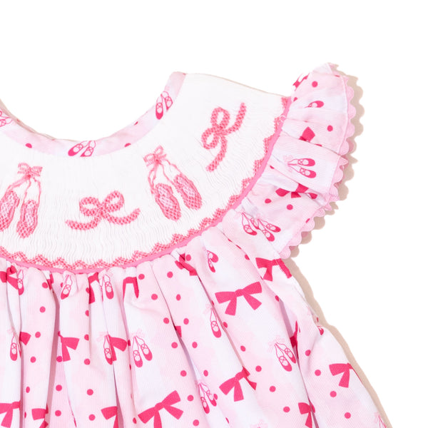 Girls Bows & Ballet Smocked Dress