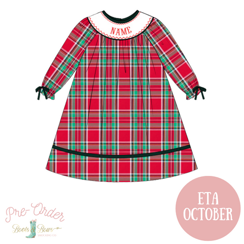 PRE-ORDER: Girls Custom Smocked Plaid Dress (ETA OCTOBER)