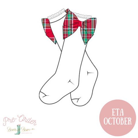 PRE-ORDER: Girls Plaid Bow Socks (ETA OCTOBER)