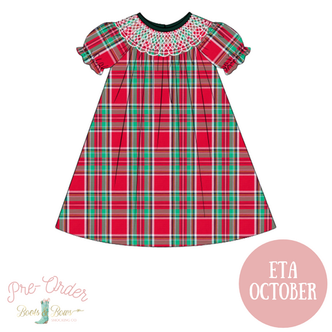 PRE-ORDER: Girls Plaid Smocked Dress (ETA OCTOBER)