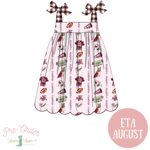 PRE-ORDER: Girls Aggie Spirit Tie Dress (ETA AUGUST)