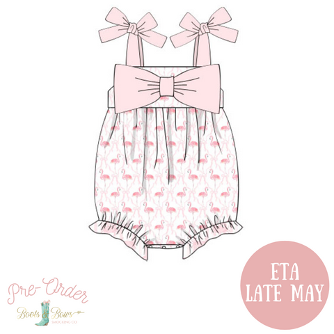 PRE-ORDER: Girls Bow Flamingo Bubble (ETA Late May)