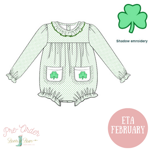 PRE-ORDER: Girls Polka Dot Shamrock Bubble (ETA February)