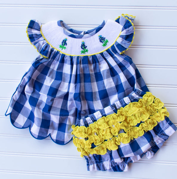 WHOLESALE: Girls Bluebonnet Diaper Set